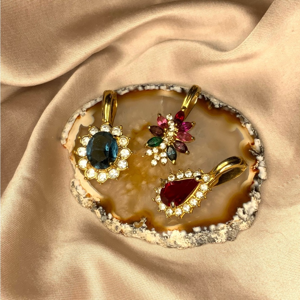 Three Beautiful Vintage Gold-toned ROMAN Pendants